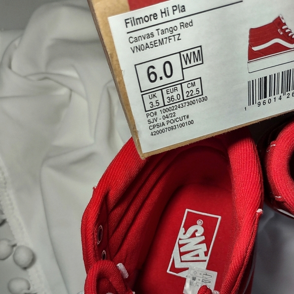 Van's Filmore Hi Top Tango Red Platforms  size 6 - Picture 7 of 8